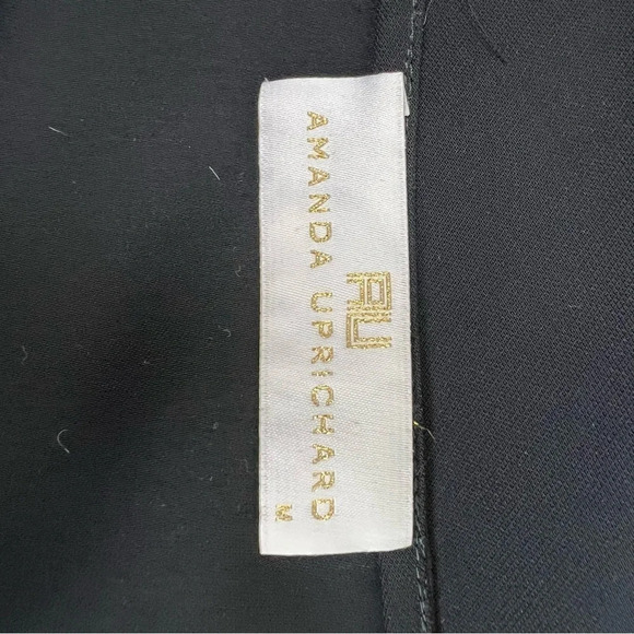 AMANDA UPRICHARD  black sleeveless cold shoulder classic top size medium B6 - Picture 6 of 7